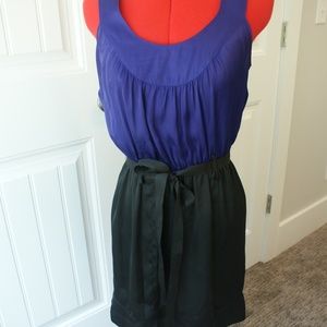 Purple and black racerback dress